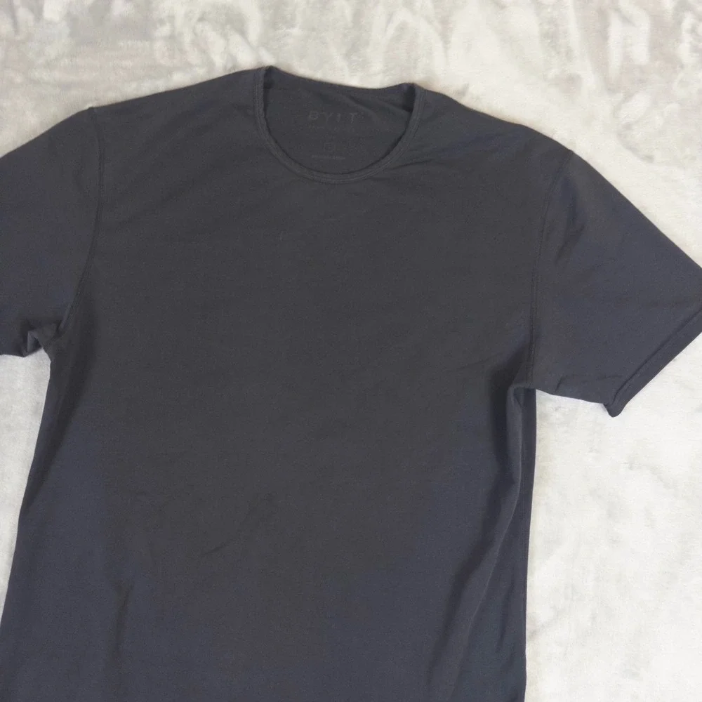 BYLT Drop Cut Shirt Mens Large Gray Short Sleeve Curved Hem Premium Tee